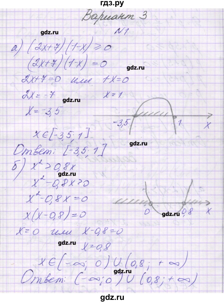 ГДЗ по алгебре 8 класс Александрова самостоятельные работы (Мордкович) Базовый уровень С-45. вариант - 3, Решебник