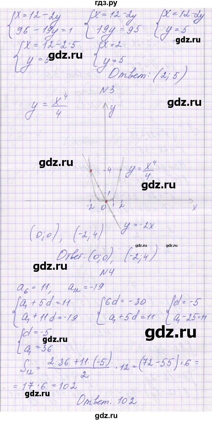 ГДЗ по алгебре 9 класс Александрова самостоятельные работы  Базовый уровень С-34. вариант - 2, Решебник к изданию 2019