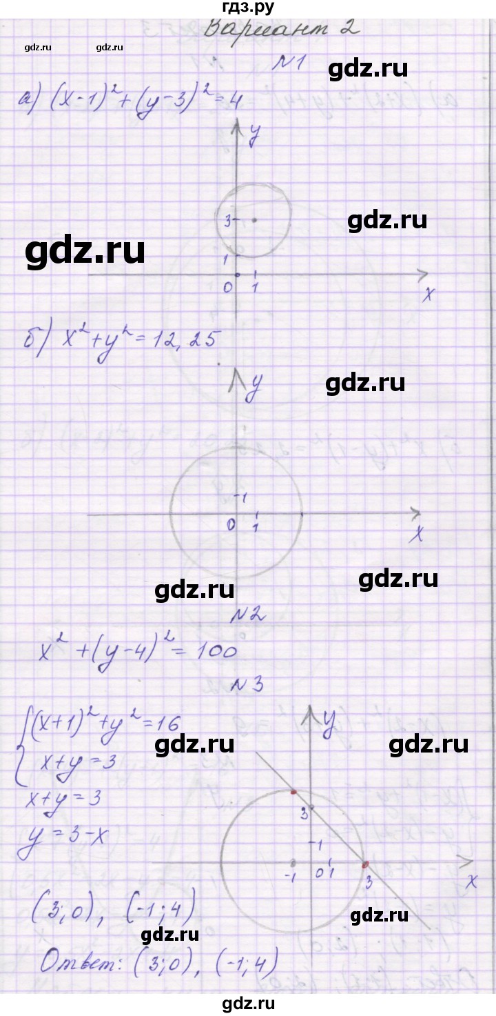 ГДЗ по алгебре 9 класс Александрова самостоятельные работы  Базовый уровень С-7. вариант - 2, Решебник к изданию 2019