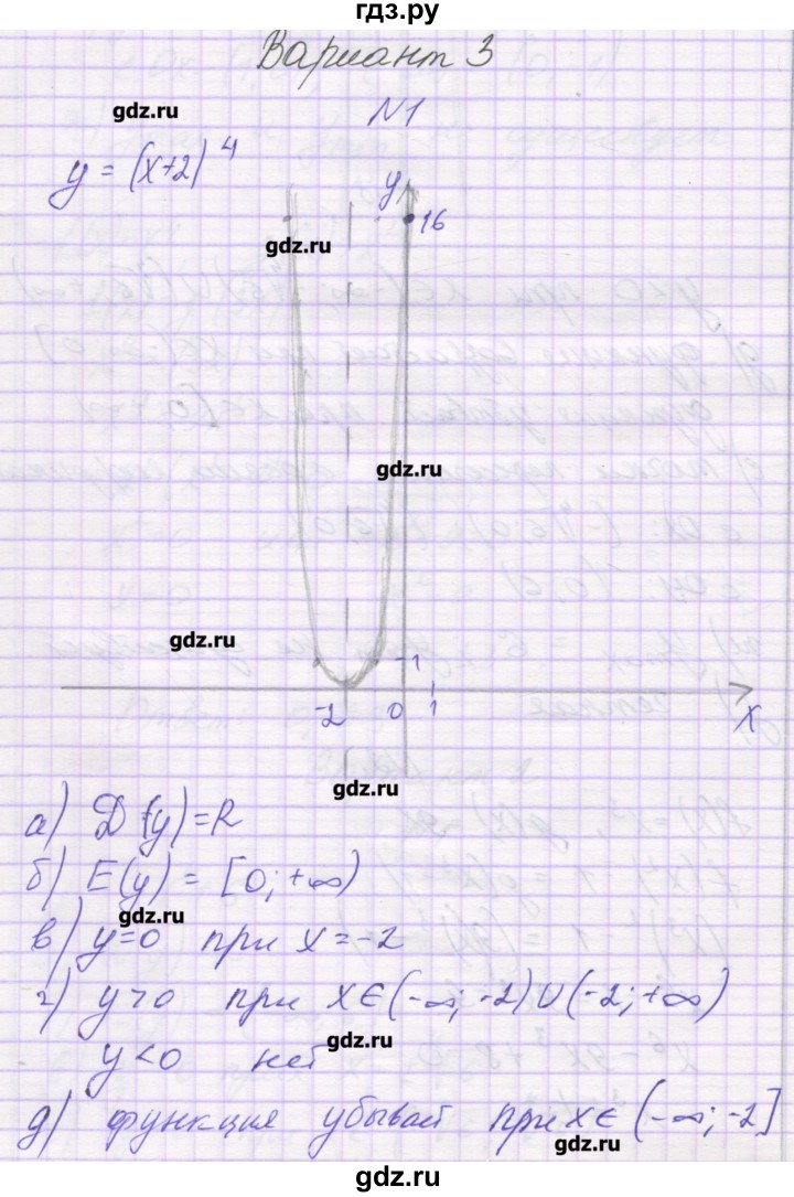 ГДЗ по алгебре 9 класс Александрова самостоятельные работы  Базовый уровень С-16. вариант - 3, Решебник к изданию 2016