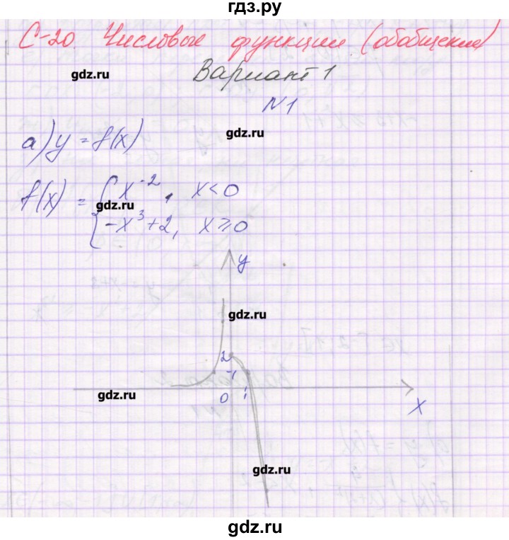ГДЗ по алгебре 9 класс Александрова самостоятельные работы  Базовый уровень С-20. вариант - 1, Решебник к изданию 2016