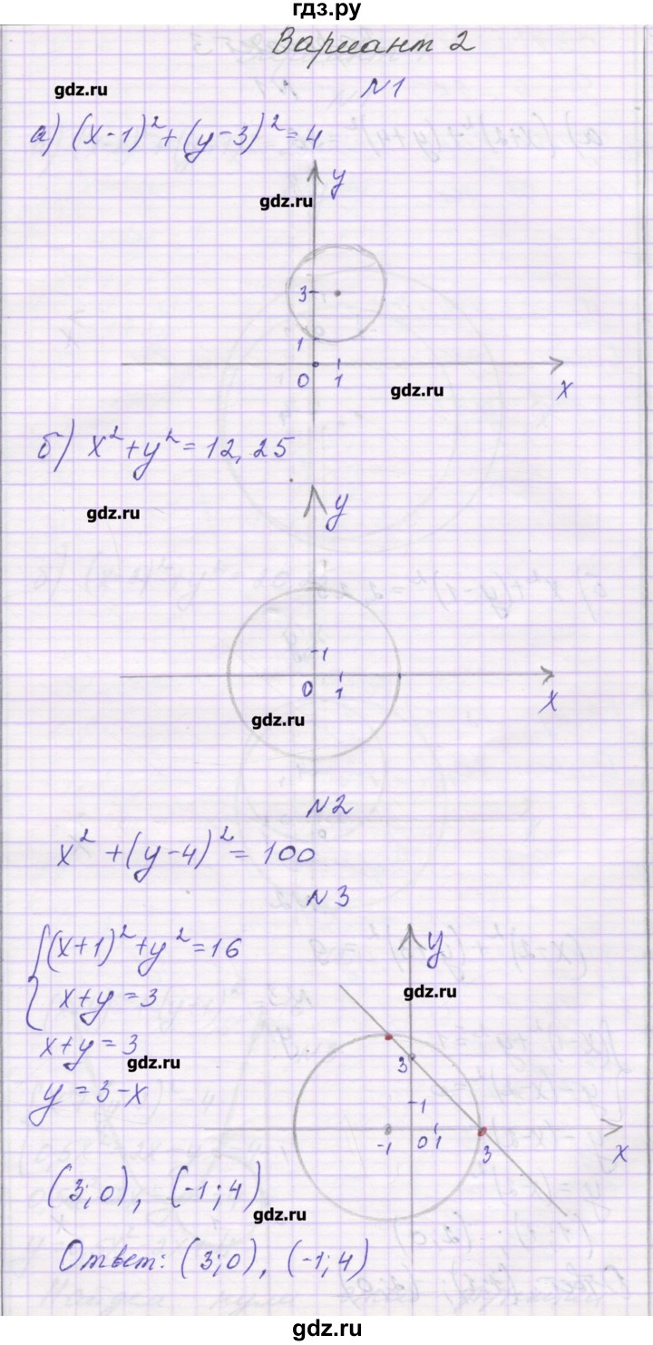 ГДЗ по алгебре 9 класс Александрова самостоятельные работы  Базовый уровень С-7. вариант - 2, Решебник к изданию 2016