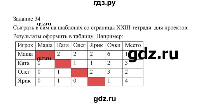 ГДЗ по информатике 4 класс Рудченко рабочая тетрадь  задание - 34, Решебник №1