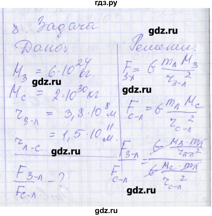 ГДЗ по физике 10 класс Касьянов рабочая тетрадь  Базовый уровень параграф - 17, Решебник
