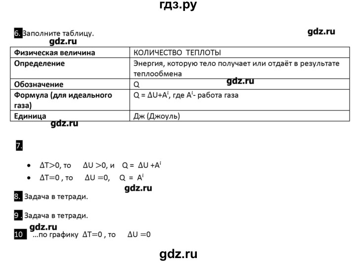 ГДЗ по физике 10 класс Касьянов рабочая тетрадь  Базовый уровень параграф - 45, Решебник