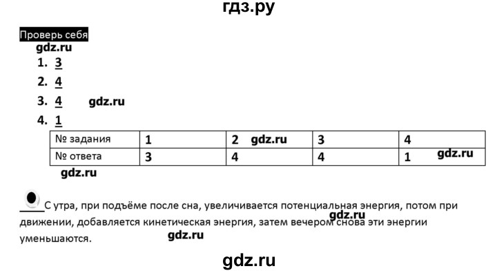 ГДЗ по физике 10 класс Касьянов рабочая тетрадь  Базовый уровень проверь себя. глава - 4, Решебник