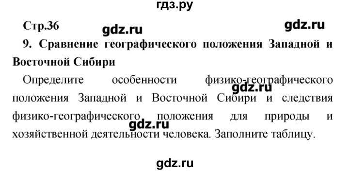 ГДЗ по географии 9 класс Ольховая тетрадь-практикум  страница - 36, Решебник