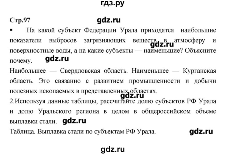 ГДЗ по географии 9 класс Ходова тетрадь-тренажер  страница - 97, Решебник