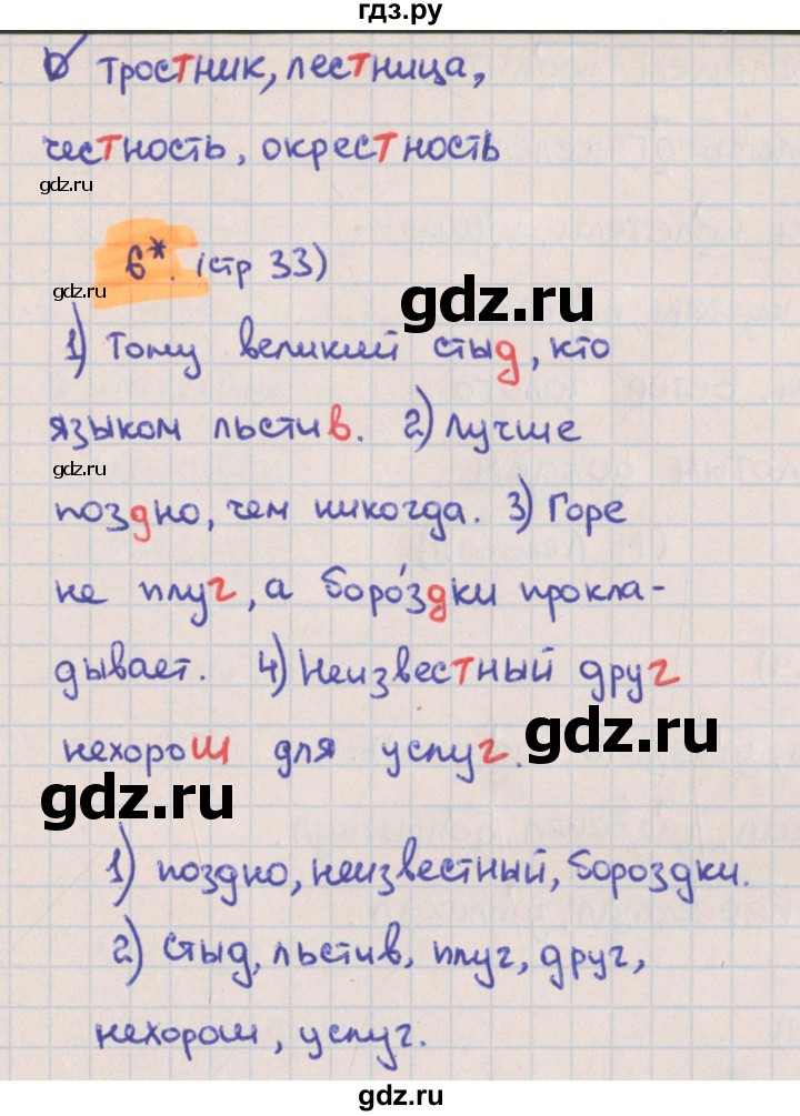 ГДЗ по русскому языку 3 класс Канакина тетрадь учебных достижений  страница - 33, Решебник №1