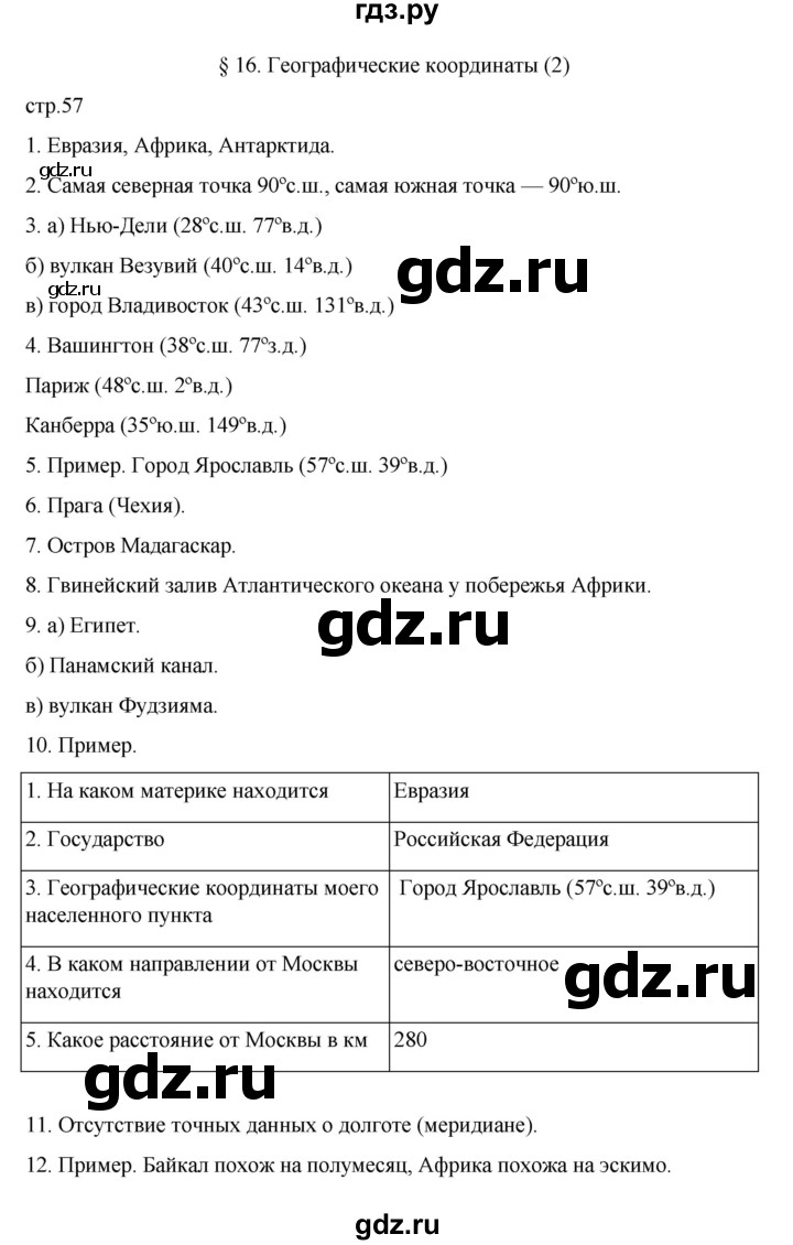 ГДЗ по географии 5‐6 класс Алексеев   страница - 57, Решебник к учебнику 2022