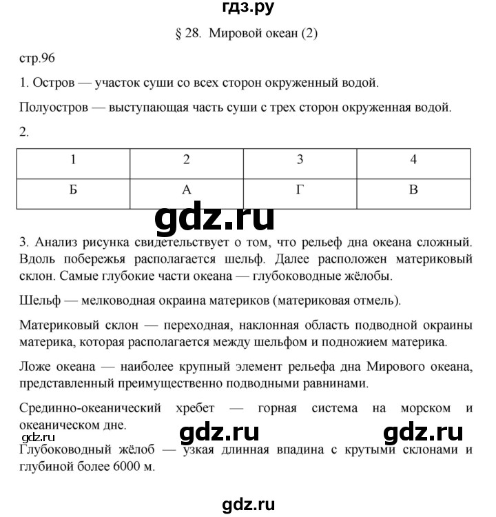 ГДЗ по географии 5‐6 класс Алексеев   страница - 96, Решебник к учебнику 2022