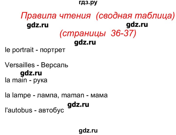 ГДЗ по французскому языку 5 класс Береговская Loiseau bleu  часть 1. страница - 36-37, Решебник