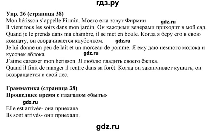 ГДЗ по французскому языку 5 класс Береговская Loiseau bleu  часть 2. страница - 38, Решебник