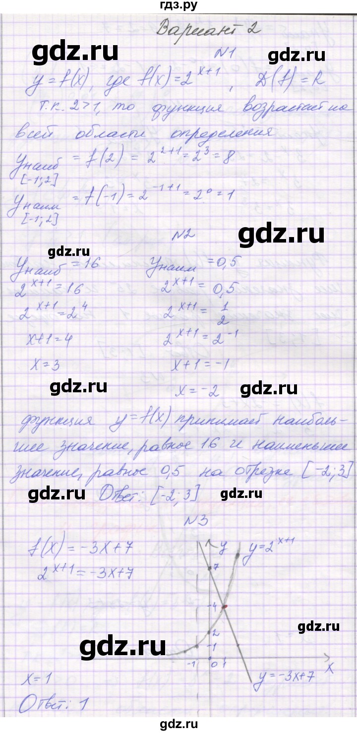 ГДЗ по алгебре 11 класс Александрова самостоятельные работы (Мордкович) Базовый уровень С-13. вариант - 2, Решебник