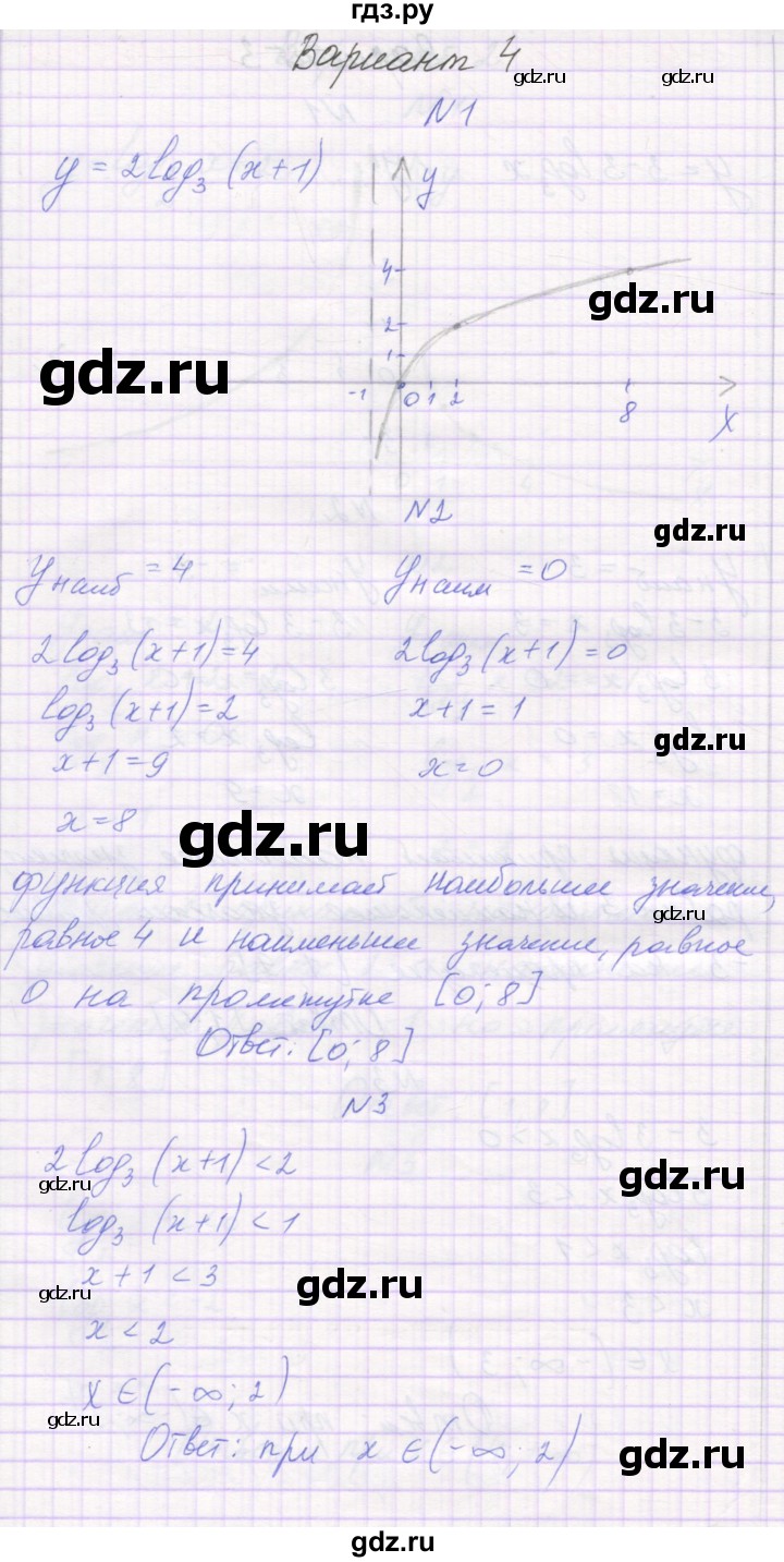 ГДЗ по алгебре 11 класс Александрова самостоятельные работы (Мордкович) Базовый уровень С-18. вариант - 4, Решебник