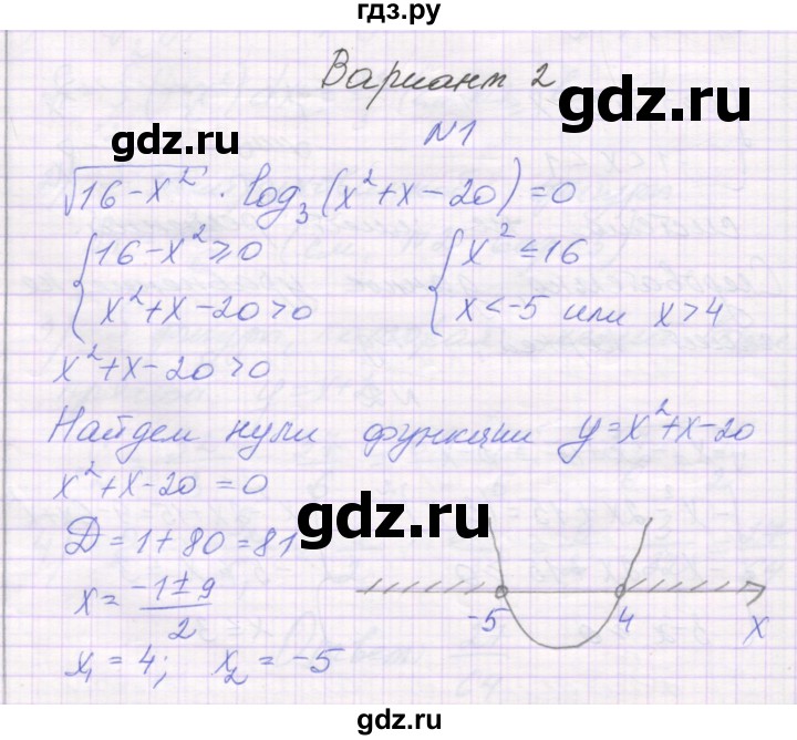 ГДЗ по алгебре 11 класс Александрова самостоятельные работы (Мордкович) Базовый уровень С-34. вариант - 2, Решебник