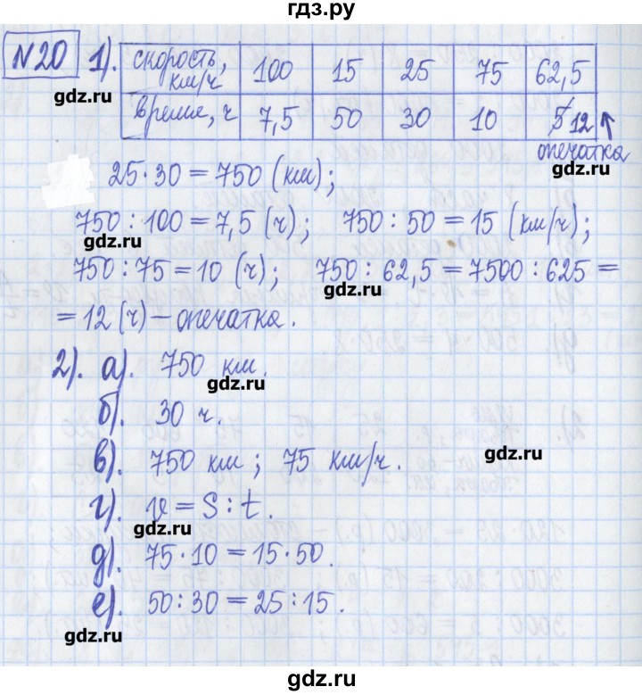 ГДЗ по математике 6 класс Муравин рабочая тетрадь  упражнение - 20, Решебник