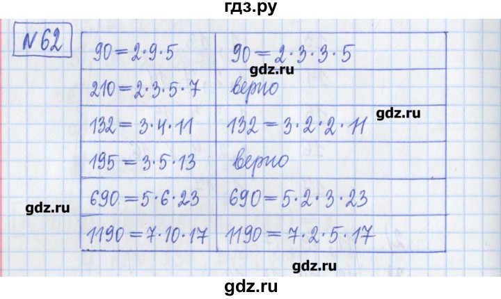ГДЗ по математике 6 класс Муравин рабочая тетрадь  упражнение - 62, Решебник