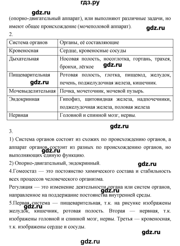 ГДЗ по биологии 8 класс  Жемчугова рабочая тетрадь  параграф - 8, Решебник