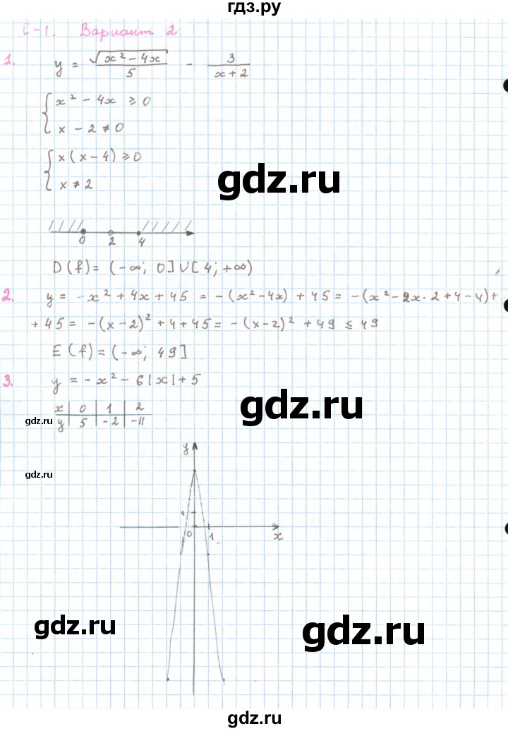 ГДЗ по алгебре 10 класс Александрова самостоятельные работы  Базовый уровень С-1. вариант - 2, Решебник