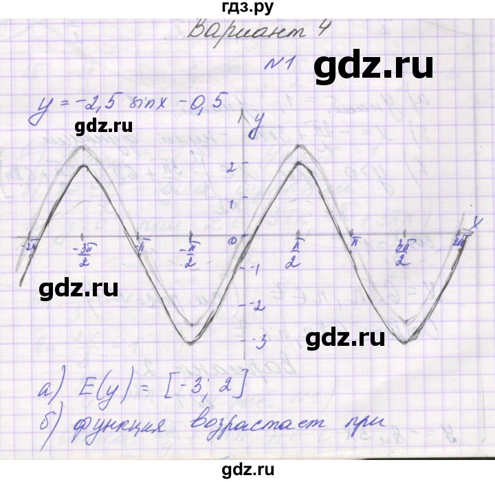 ГДЗ по алгебре 10 класс Александрова самостоятельные работы  Базовый уровень С-15. вариант - 4, Решебник