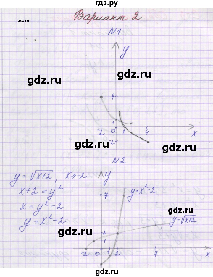ГДЗ по алгебре 10 класс Александрова самостоятельные работы  Базовый уровень С-3. вариант - 2, Решебник