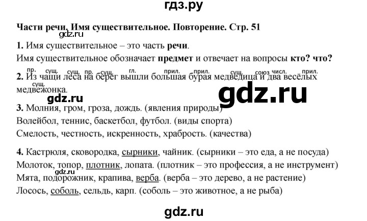 ГДЗ по русскому языку 3 класс Канакина проверочные работы  страница - 51, Решебник 2023