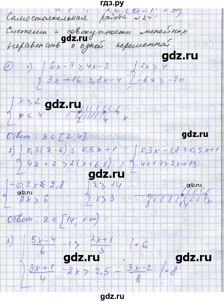 ГДЗ по алгебре 8 класс Мерзляк самостоятельные и контрольные работы  Углубленный уровень самостоятельные работы / вариант 1 - 24, Решебник
