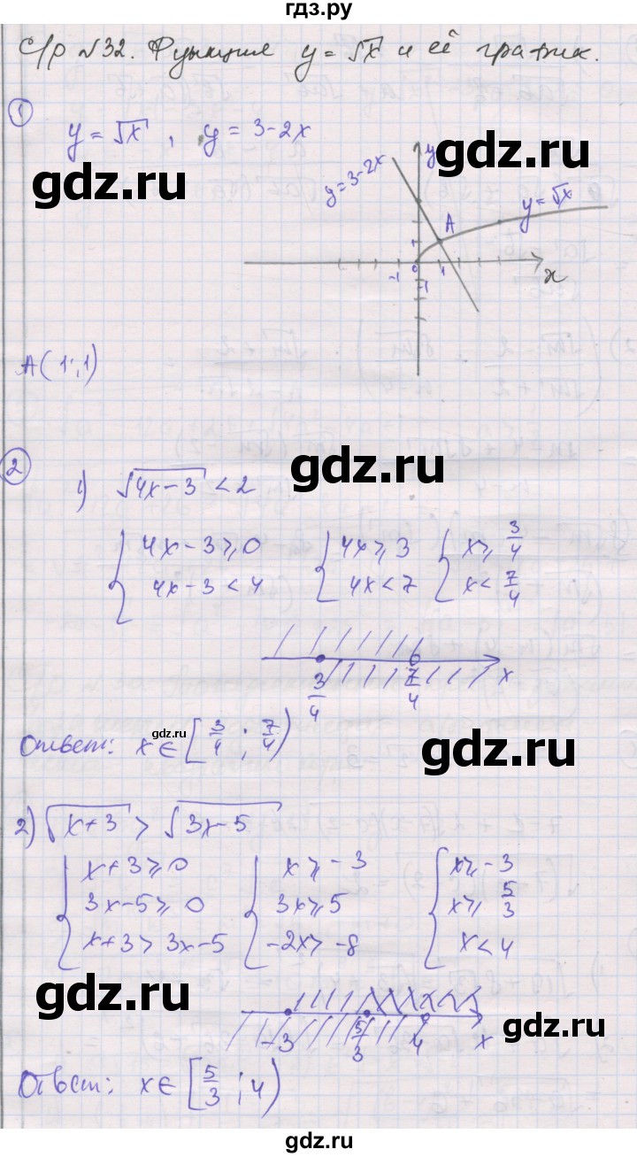 ГДЗ по алгебре 8 класс Мерзляк самостоятельные и контрольные работы  Углубленный уровень самостоятельные работы / вариант 3 - 32, Решебник