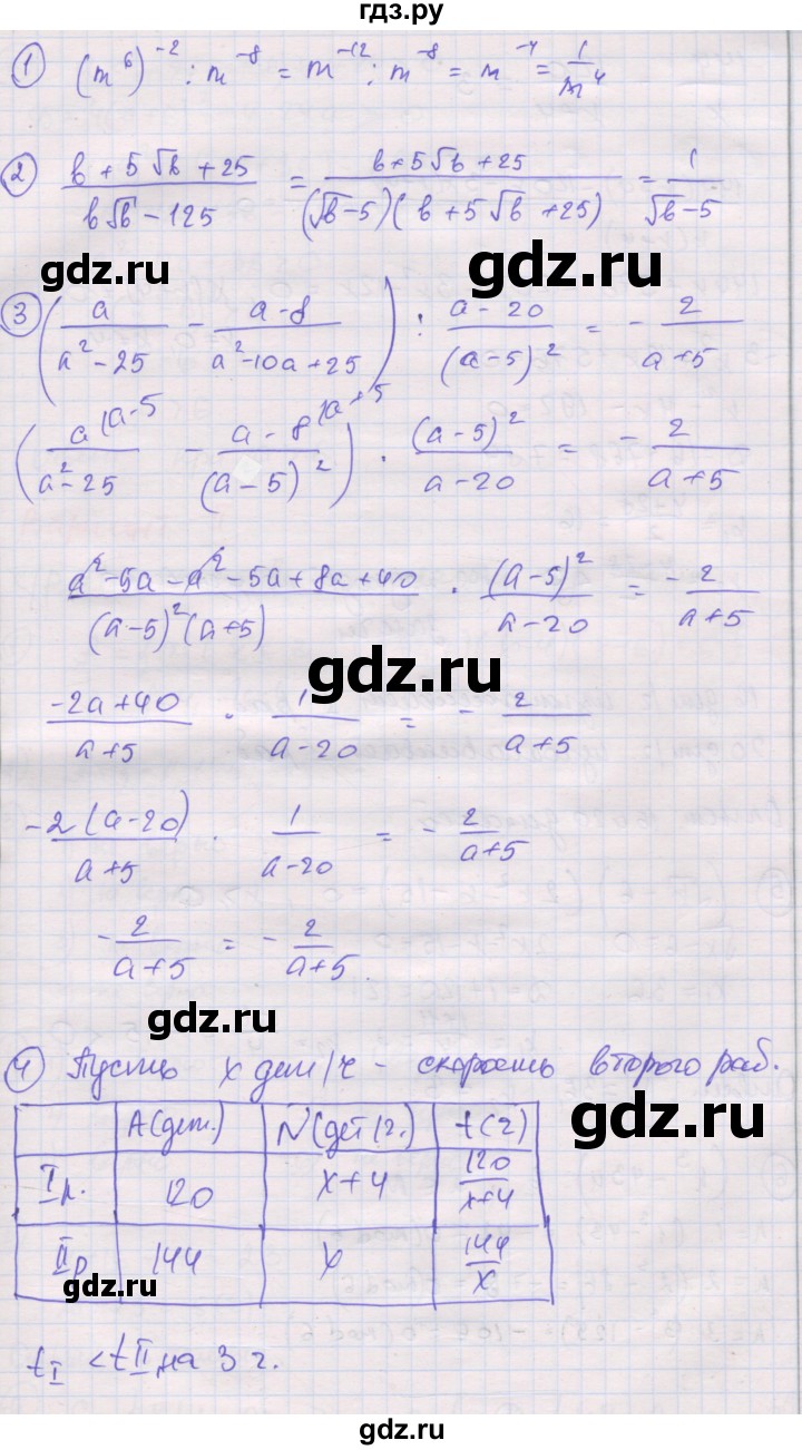 ГДЗ по алгебре 8 класс Мерзляк самостоятельные и контрольные работы  Углубленный уровень контрольные работы / вариант 1 - 10, Решебник