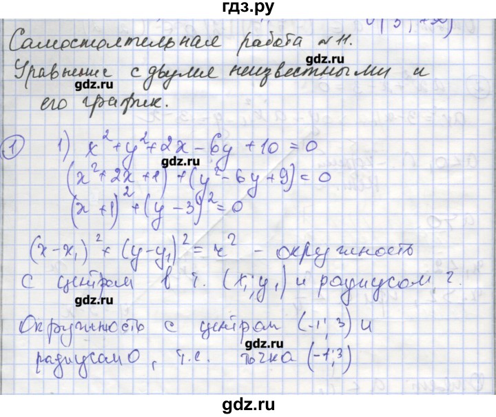 ГДЗ по алгебре 9 класс Мерзляк самостоятельные и контрольные работы  Углубленный уровень самостоятельные работы / вариант 1 - 11, Решебник