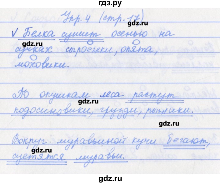 ГДЗ по русскому языку 4 класс Канакина проверочные работы  страница - 17, Решебник №1