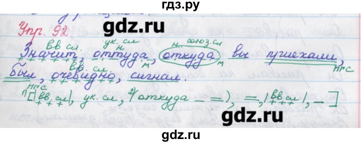 ГДЗ по русскому языку 9 класс Литвинова рабочая тетрадь  упражнение - 92, Решебник №1