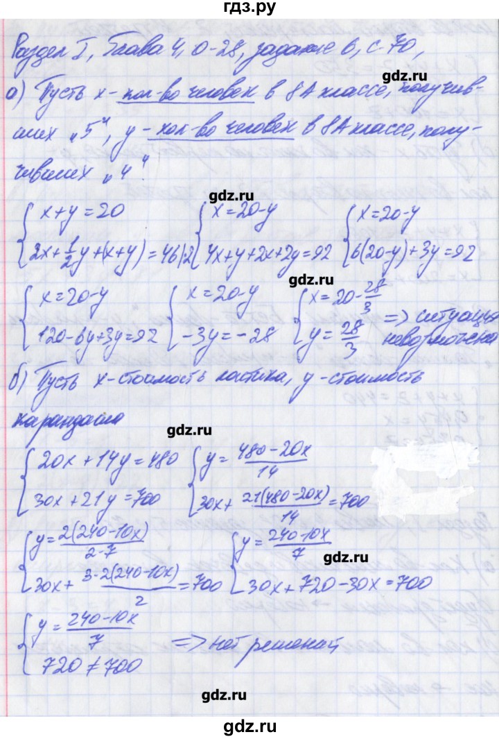 ГДЗ по алгебре 8 класс Евстафьева дидактические материалы   обучающие работы / О-28 - 6, Решебник