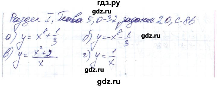 ГДЗ по алгебре 8 класс Евстафьева дидактические материалы   обучающие работы / О-32 - 20, Решебник