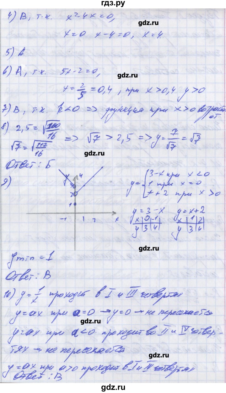 ГДЗ по алгебре 8 класс Евстафьева дидактические материалы   проверь себя. страница - 96, Решебник