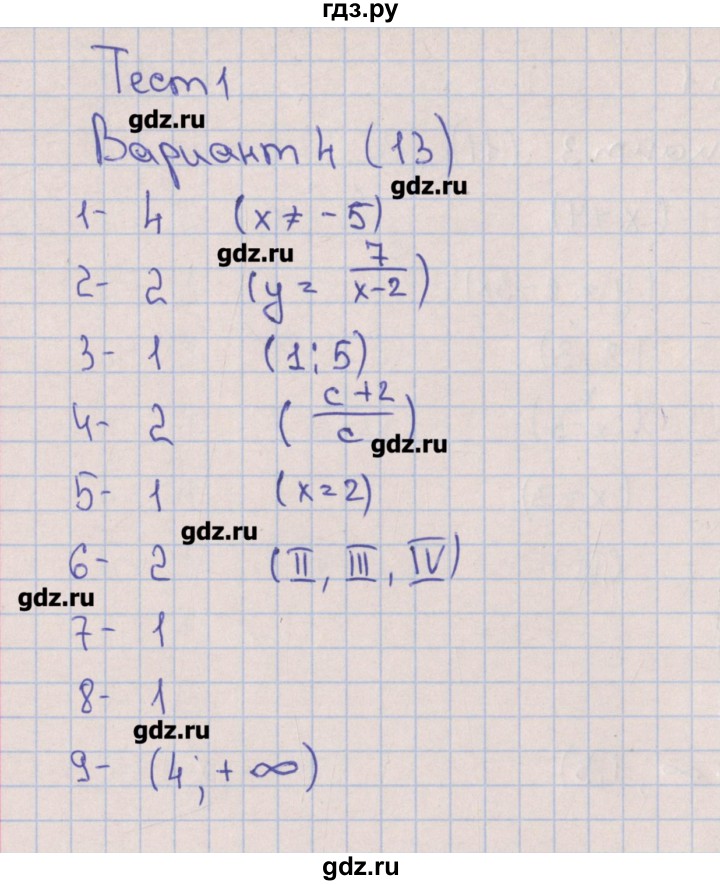 ГДЗ по алгебре 9 класс Дудницын тематические тесты ОГЭ  тест 1. вариант - 4, Решебник