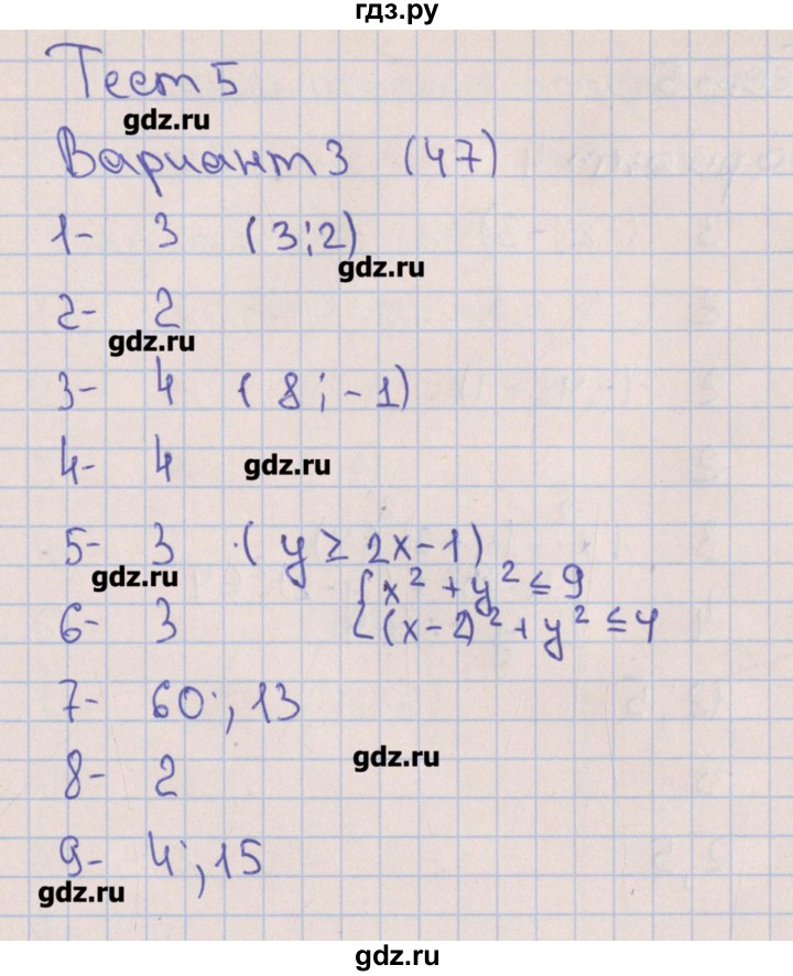 ГДЗ по алгебре 9 класс Дудницын тематические тесты ОГЭ  тест 5. вариант - 3, Решебник