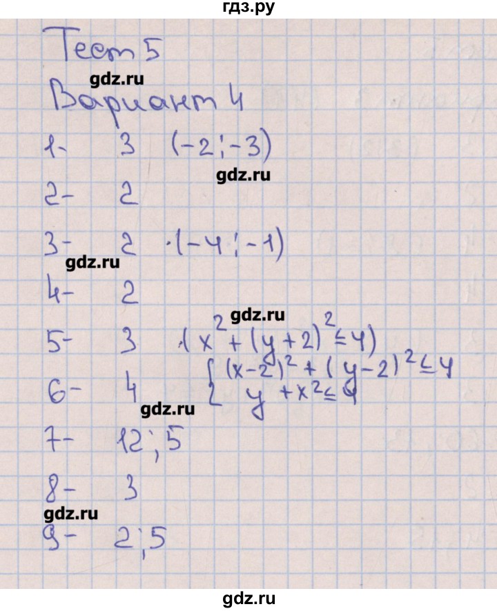ГДЗ по алгебре 9 класс Дудницын тематические тесты ОГЭ  тест 5. вариант - 4, Решебник