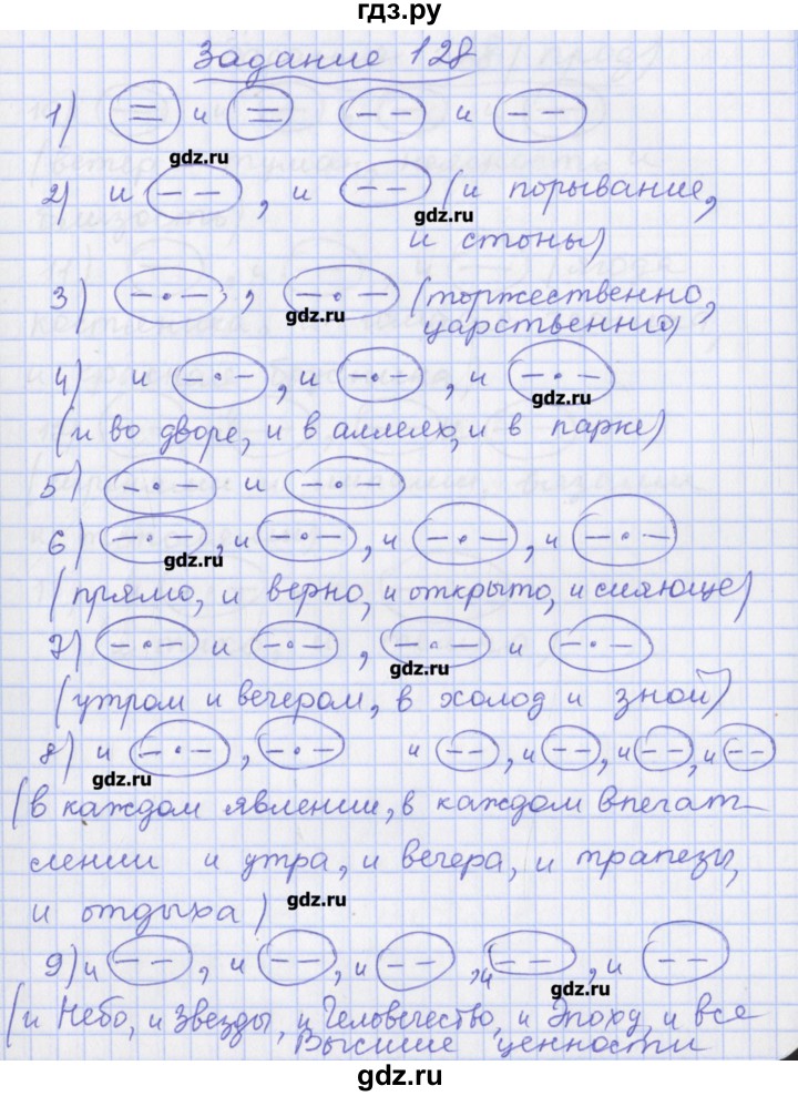 ГДЗ по русскому языку 8 класс Литвинова рабочая тетрадь  упражнение - 128, Решебник