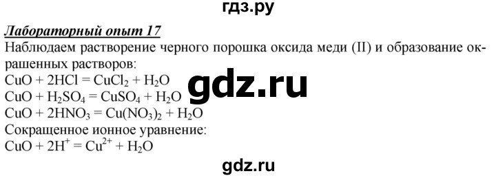 ГДЗ по химии 9 класс Габриелян   §6 - Лабораторный опыт 17, Решебник №1