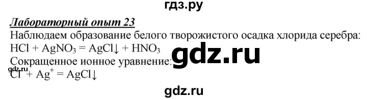 ГДЗ по химии 9 класс Габриелян  Базовый уровень §6 - Лабораторный опыт 23, Решебник №1 2021