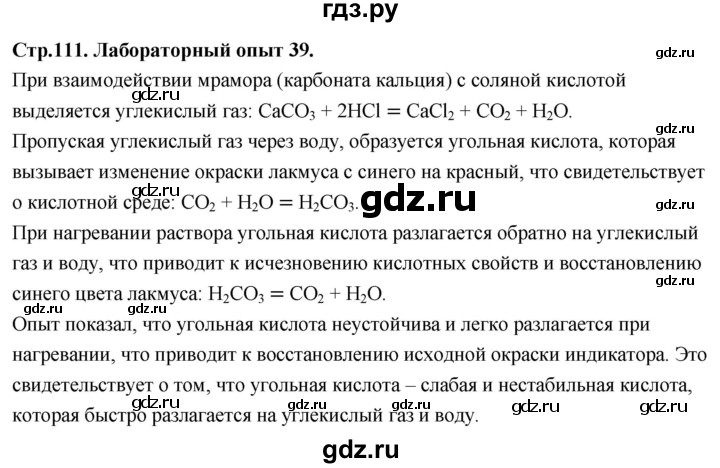 ГДЗ по химии 9 класс Габриелян  Базовый уровень §21 - Лабораторный опыт 39, Решебник 2024