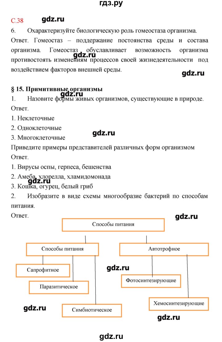 ГДЗ страница 38 биология 9 класс рабочая тетрадь Пономарева, Панина