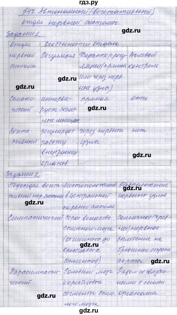 ГДЗ по биологии 9 класс Маш рабочая тетрадь (Драгомилов)  параграф - 47, Решебник