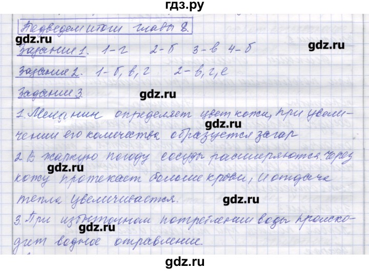 ГДЗ по биологии 9 класс Маш рабочая тетрадь (Драгомилов)  итоги главы - 8, Решебник