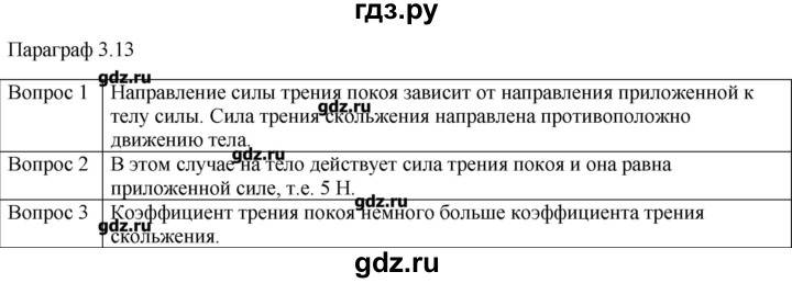 ГДЗ по физике 10 класс Мякишев механика Углубленный уровень глава 3 / вопросы. параграф - 13, Решебник
