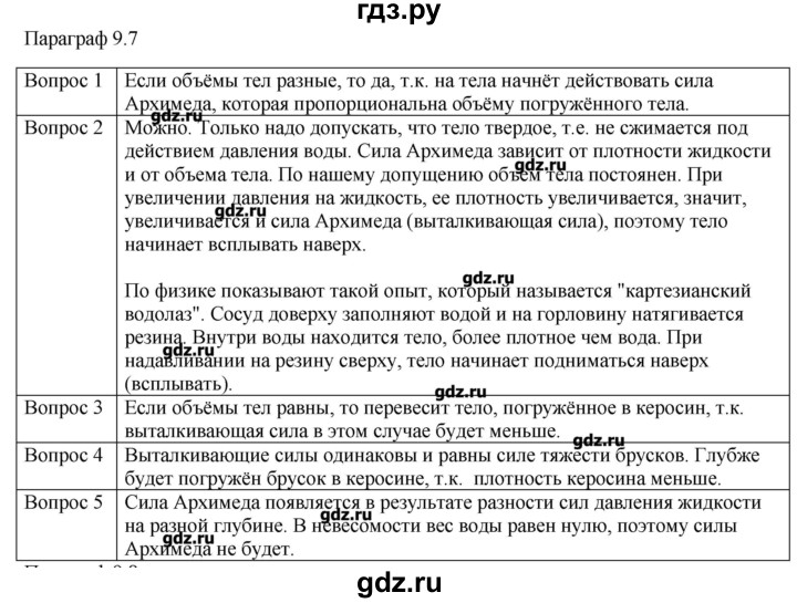 ГДЗ по физике 10 класс Мякишев механика Углубленный уровень глава 9 / вопросы. параграф - 7, Решебник