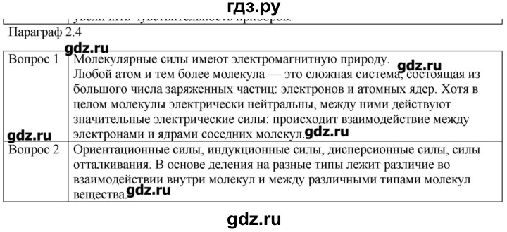 ГДЗ по физике 10 класс Мякишев молекулярная физика. термодинамика Углубленный уровень глава 2 / вопросы. параграф - 4, Решебник