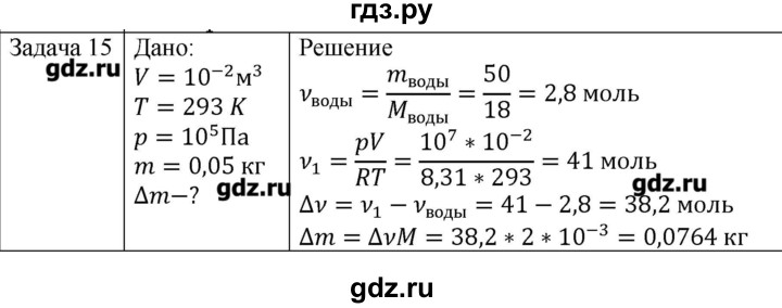 ГДЗ по физике 10 класс Мякишев молекулярная физика. термодинамика Углубленный уровень глава 3 / упражнение 2 - 15, Решебник